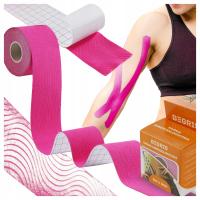 TAŚMA KINEZJOLOGICZNA TEJPY TAPE KINESIO TAPING RÓŻOWA PLASTRY 5CM X 5M