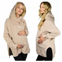 Bluza ciążowa z kapturem ocieplana POLSKI PRODUCENT bawełniana oversize