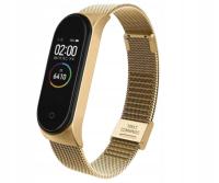Bransoleta metalowa opaska do xiaomi mi band 3/4/5/6 zatrzask kolor złota