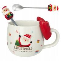 Ecarla KUBEK ŚWIĄTECZNY Z KOKARDĄ - zestaw w pudełku na prezent