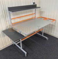 Mobilny stół roboczy do pakowania paczek na kołach 120x80x140 blat z blachy