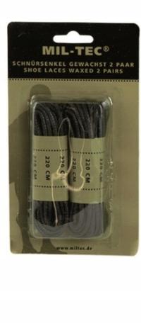 Mil-Tec Sznurówki Woskowane 220cm Czarny
