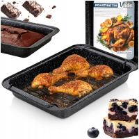 Brytfanka GRANITOWA forma blacha z rusztem do pieczenia mięsa piekarnika