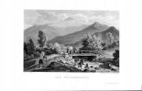 Karkonosze Śnieżka. Riesengebirge Schneekoppe, staloryt z akwafortą 1841