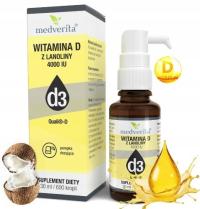 WITAMINA D3 4000 IU Quali-D z LANOLINY MCT Krople DUŻA DAWKA 30ml Medverita