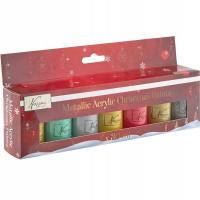 FARBY AKRYLOWE METALICZNE BROKATOWE 7 KOL x 30ML FARBKI