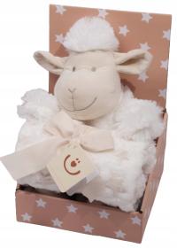 BotoBaby Kocyk 75x100 cm + maskotka OWIECZKA prezent CHRZEST