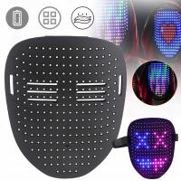 2X ELEKTRONICZNA MASKA CYFROWA LED Z 50 WZORAMI,ZMIANY TWARZY ZA POMOCĄ GES