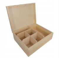 drewniane pudełko HERBACIARKA organizer przybornik