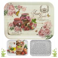 Taca Plastikowa Tacka Kuchenna z Nadrukiem do Serwowania 43x32cm