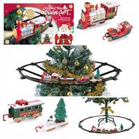 Świąteczna kolejka na choinkę elektryczna pociąg lokomotywa z muzyką i LED