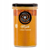 POLSKI NATURALNY MIÓD PSZCZELI Z ROKITNIKIEM 650g NEKTAROWY WITAMINY