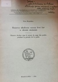 Rezerwa alkaliczna osocza krwi kur w okresie nieśności