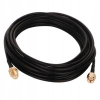 Kabel antenowy RG58 10 m RP SMA męski na RP SMA żeński czarny