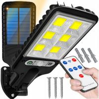 MOCNA LAMPA SOLARNA LED COB ULICZNA CZUJNIK RUCHU ZMIERZCHU Z PILOTEM