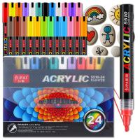 Markery akrylowe pisaki do kamieni szkła drewna wodoodporne guangna 24 szt