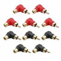 10Pcs 90 Degree RCA Male to Female Audio Adapter RCA Plug Jack Right Plug