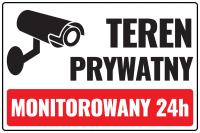 TABLICZKA TEREN PRYWATNY MONITOROWANY ZNAK MONITOROWANY 300x200mm PCV