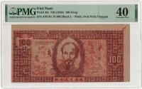 4.di.Vietnam Płn., 100 Dongów 1948 rzadki, PMG 40