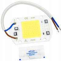 MODUŁ LED COB 30W BIAŁY CIEPŁY lub ZIMNY 60x40mm pod 230V + przewód + pasta