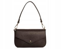 BRĄZOWA SKÓRZANA KOPERTÓWKA TOREBKA WIZYTOWA SOLOME WŁOSKA WIECZOROWA