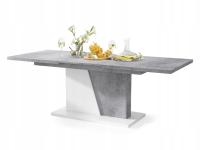 Благородный нуар бетон / белый раскладной стол до 218 см!