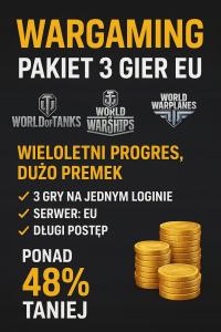 Konto Wargaming – WoWS, WoT, WoWp Duża kolekcja okrętów, czołgów, samolotów