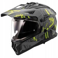 Kask motocyklowy LS2 MX702 PIONEER II czarny matowy z żółtym ECE R22-06