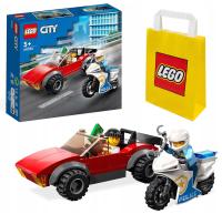 LEGO CITY полицейский мотоцикл погоня за автомобилем строительные блоки 60392 набор сумка