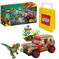 LEGO 76958 JURRASIC WORLD ZASADZKA NA DILOFOZAURA DINOZAURU SAMOCHÓD AUTO