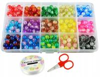 ZESTAW crackle KORALIKÓW DO BRANSOLETEK SZKLANE dzień kobiet walentynki