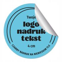 Etykiety Kolor Koło 50 szt Druk Logo Tekst 4 cm