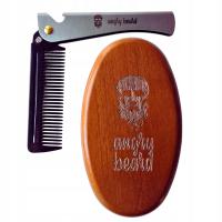 Angry Beard Szczotka Jasna Grzebień Metalowy do Brody Z OTWIERACZEM Butelek