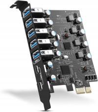 7-portowa karta rozszerzeń PCI-E do USB 3.0 (2 x USB-C - 5 x USB-A)