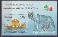 1985 Kuba Wystawa Filatelistyczna ITALIA Mi blok 91 **