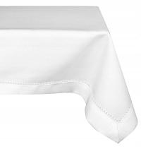 ELEGANCKI Obrus mereżka biały gładki plamoodporny 140x350