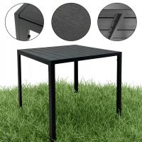 ALUMINIOWY STÓŁ OGRODOWY ALLEN 90x90 NA TARAS Z BLATEM POLYWOOD CZARNY