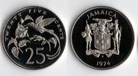 JAMAJKA 1974 25 CENTS WĄSKI NAPIS 