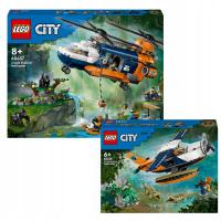 LEGO City 60437 Helikopter zwiadowczy w dżungli 60425 Wodolot badaczki