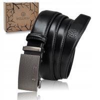 Pasek męski Betlewski skórzany czarny automatyczna klamra cm 3,20 cm