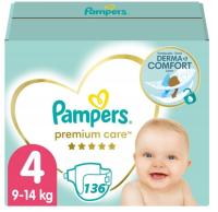 Pampers Premium Care rozmiar 4 Mega Box (9-14 kg) 136 sztuk