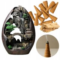 Kominek Zapachowy Wodospad Aromaterapia Backflow Owalny 28,5cm +12 Kadzideł