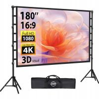 Ekran projekcyjny przenośny 180cali na statywach zewnątrz wewnątrz duży