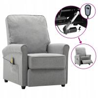 Откидывающееся массажное электрическое кресло, светло-серый, ткань