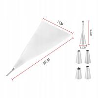 Zestaw rękawów cukierniczych z 5 nasadkami – do dekoracji ciast