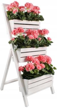 KWIETNIK OGRODOWY DREWNIANY STOJĄCY DRABINKA+WKŁAD
