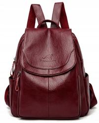 Женский рюкзак бордовый рюкзак для работы школы элегантный Эко кожаный подарок