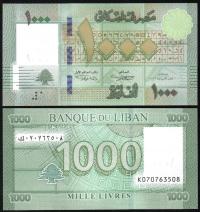 $ Liban 1000 LIVRES P-90c UNC 2016