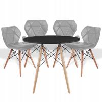 Набор стульев и стол круглый стул пластиковый кухонный стул серый