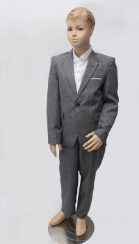 Garnitur chłopięcy 3 częściowy szary, komunia, szkoła - 146